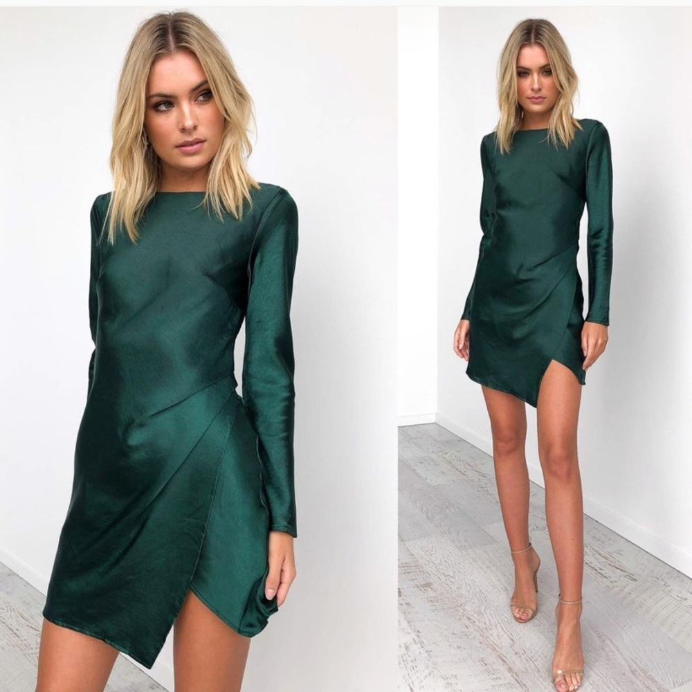 Emerald Green Petal & Pup mini dress